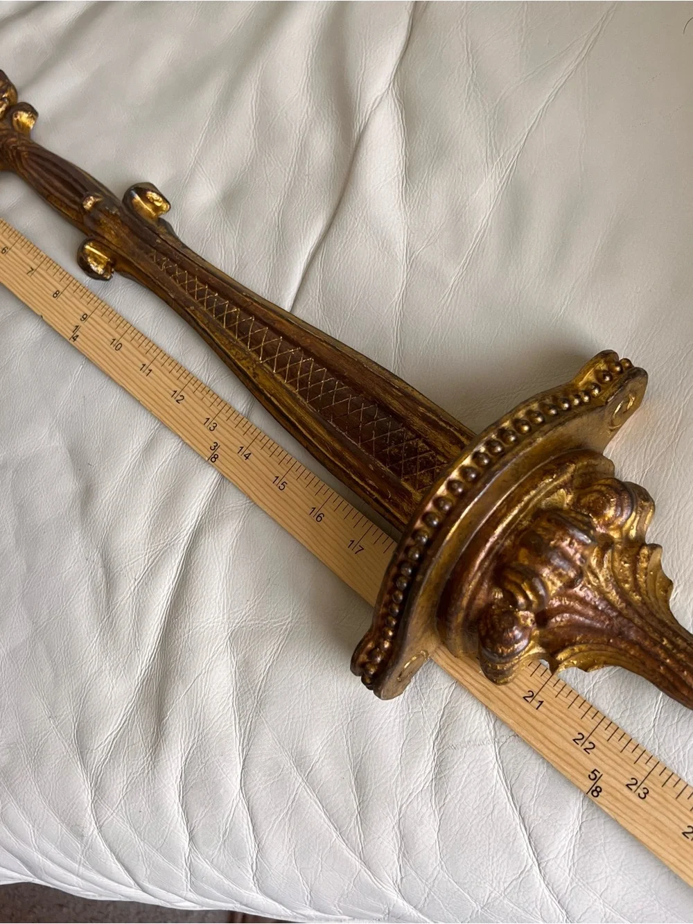 Neoclassical Plate Holder 24” Gold Decorative Hanging Wall Decor Vintage Style